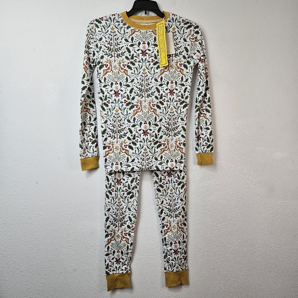 Garnet Hill Deck The Halls Long Johns Set Size 12 NEW